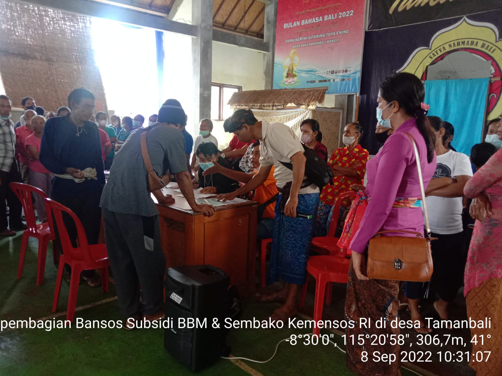Monitoring pembagian bansos subsidi BBM dan sembako kemensos RI d desa tamanbali
